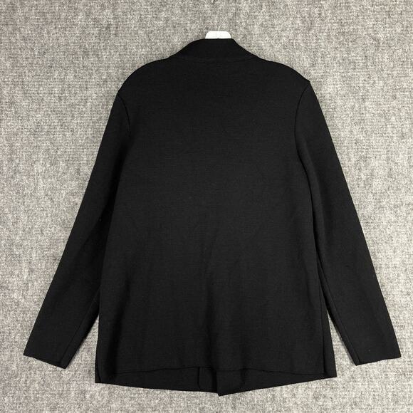 Saint James Womens Duffle Peacoat Pure Wool 10 Black Sweater made in France - Picture 2 of 11